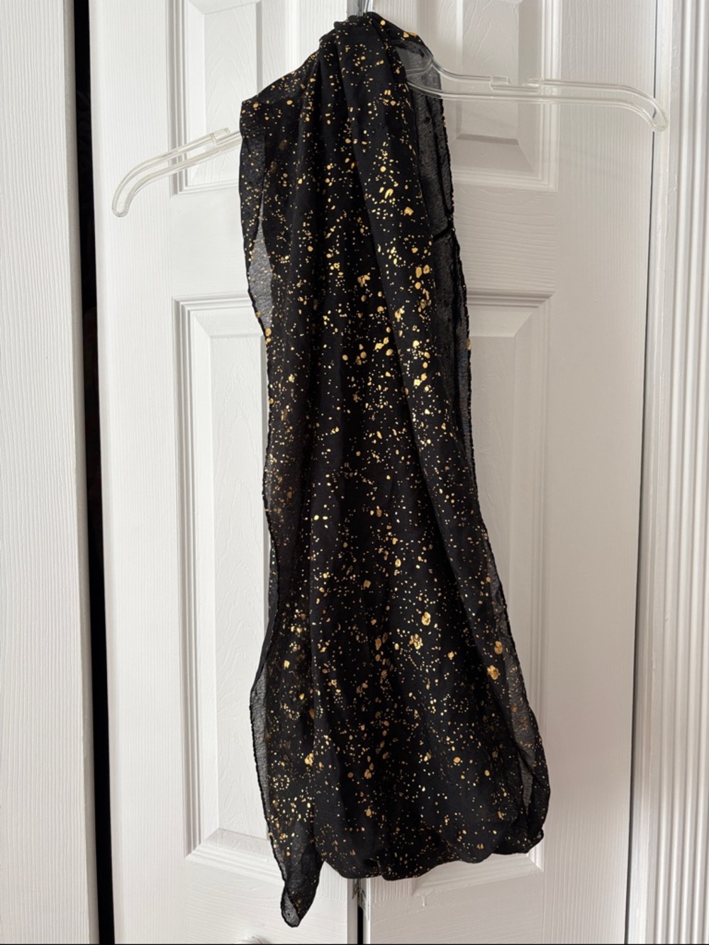 Rue21 Black Scarf with Gold Speckle Print